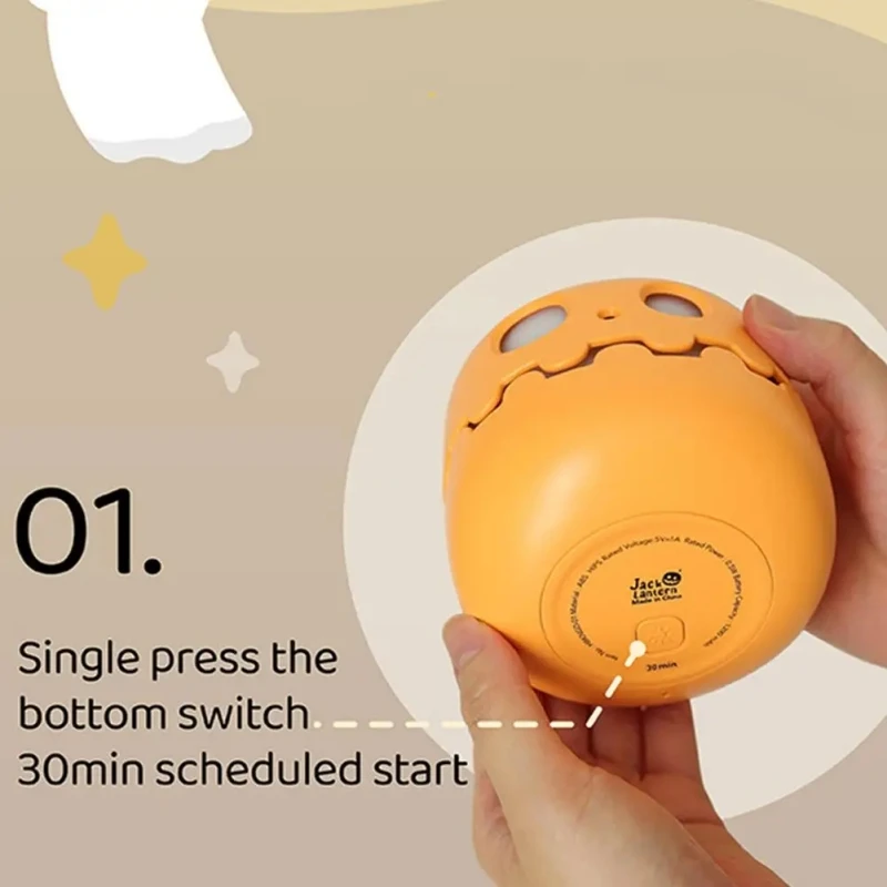 Spooky Halloween Pumpkin Night Light Jack-o'-Lantern Halloween Decorations LED Pumpkin Light Suitable for Porch Parties