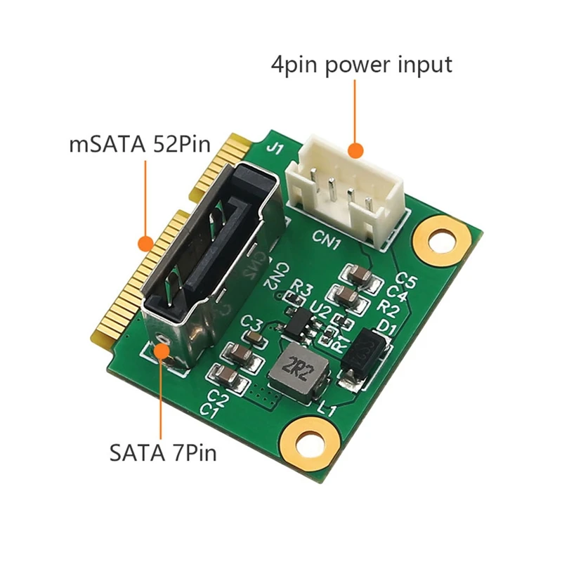 MSATA to 2.5 Inch Adapter Board with 2.0PH to SATA7+15 Female Adapter Cable (5V Power) [No.3 Elnic]