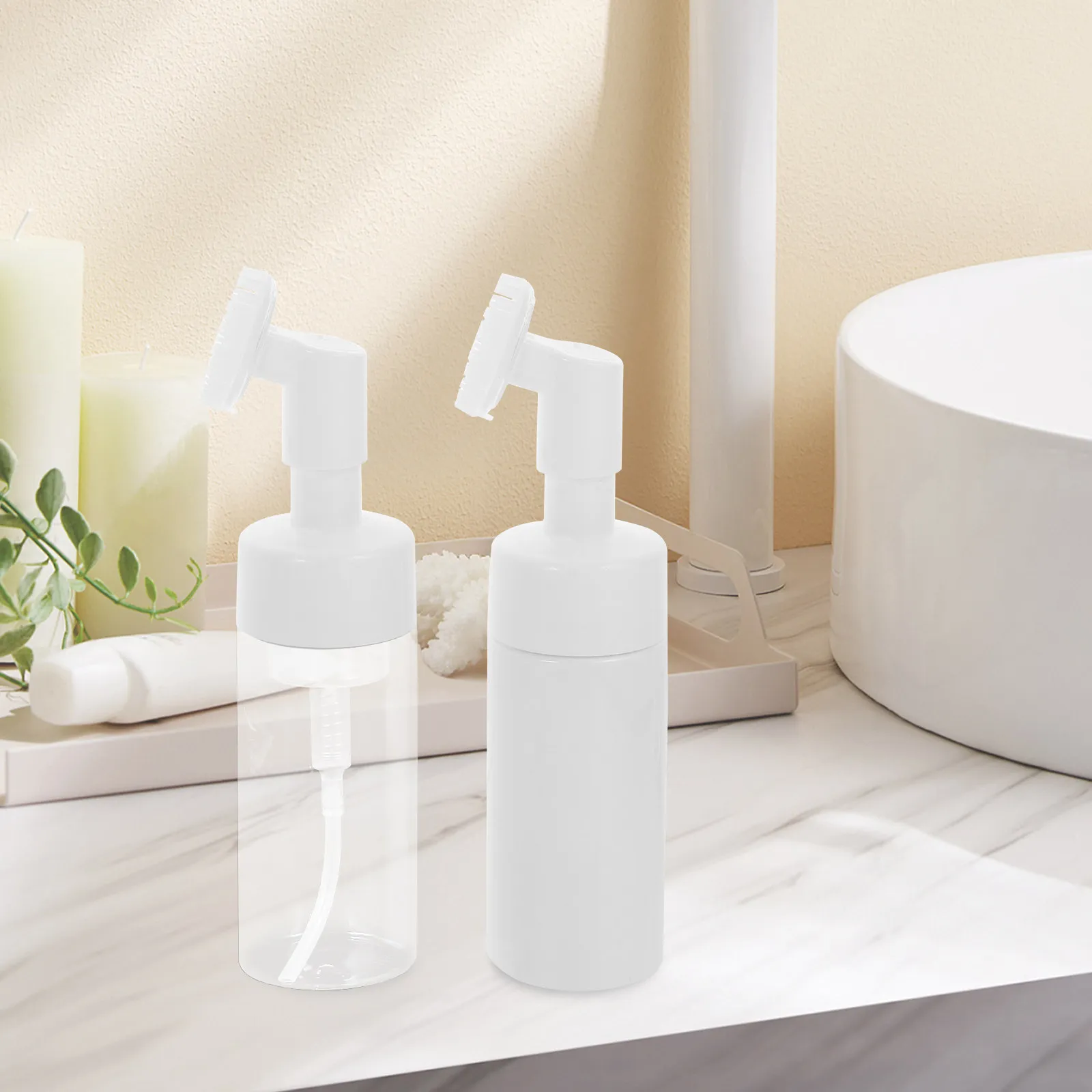 

4Pcs Face Cleansing Brush Bottle Design Manual Facial Brush Deep Pore Exfoliating Massage Tool Dispenser