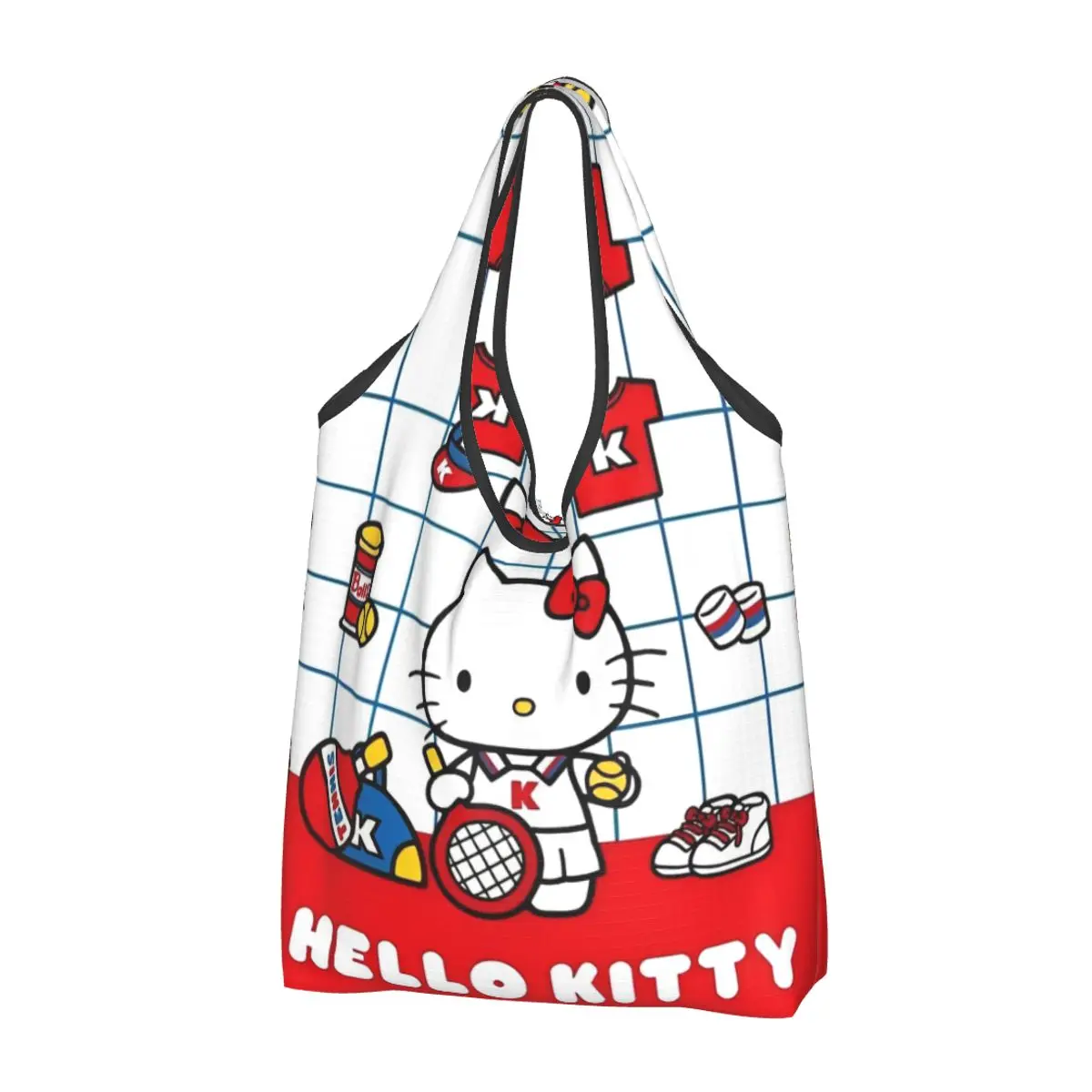 

Hello Kitty Reusable Shopping Grocery Bags Foldable 50LB Weight Capacity Eco Bag Eco-Friendly Ripstop