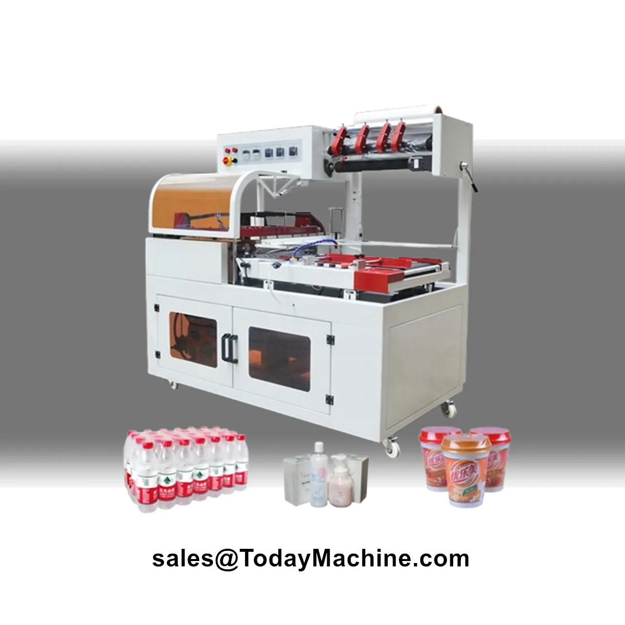 Automatic Heat Tunnel Pva Film Shrink Wrapping Machine for Carton Box Cosmetic Food Bottle