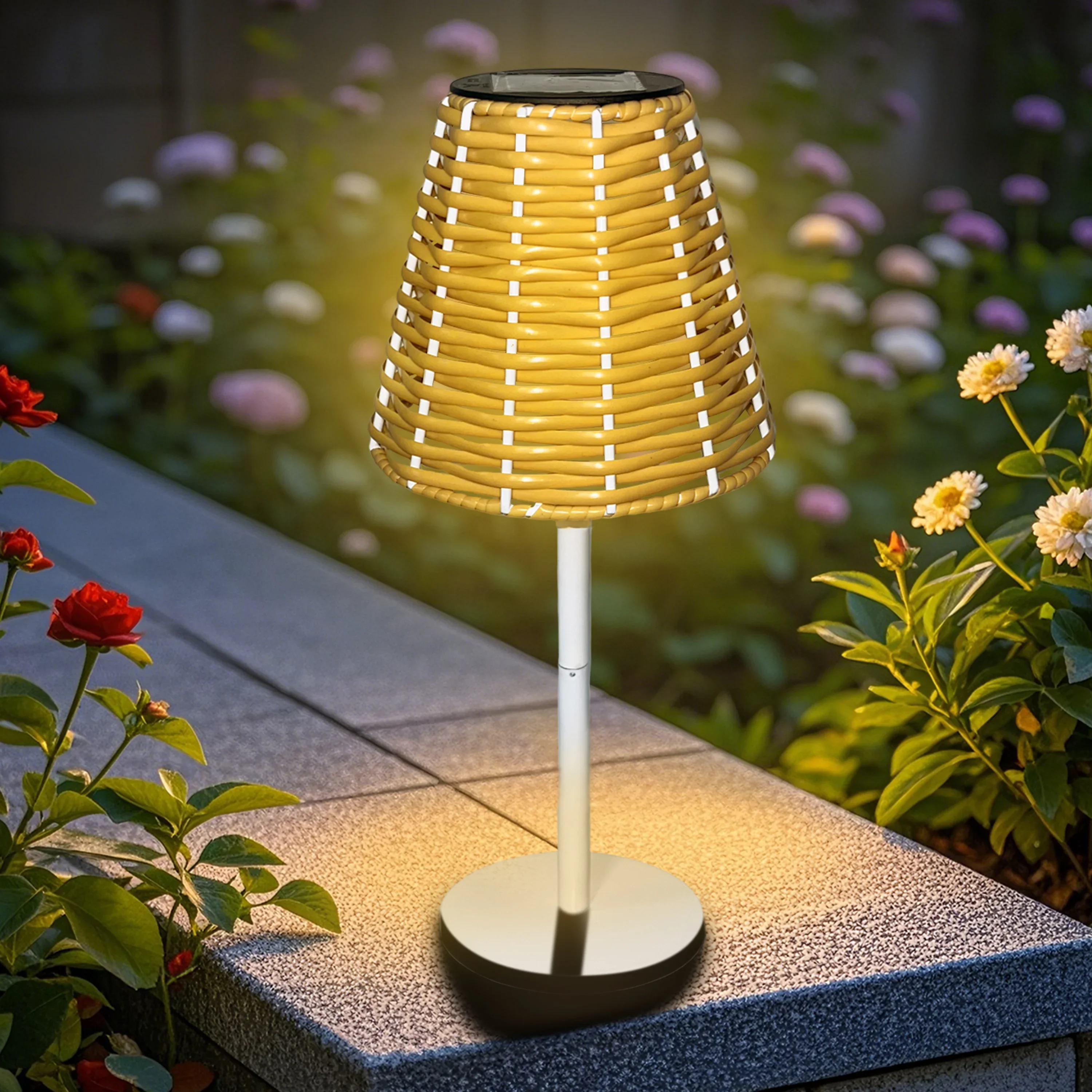 GEFENSI 1 PC Solar Table Lamp Night Light For Garden Patio Balcony Camping Holiday Gifts For Friends Outdoor Lighting