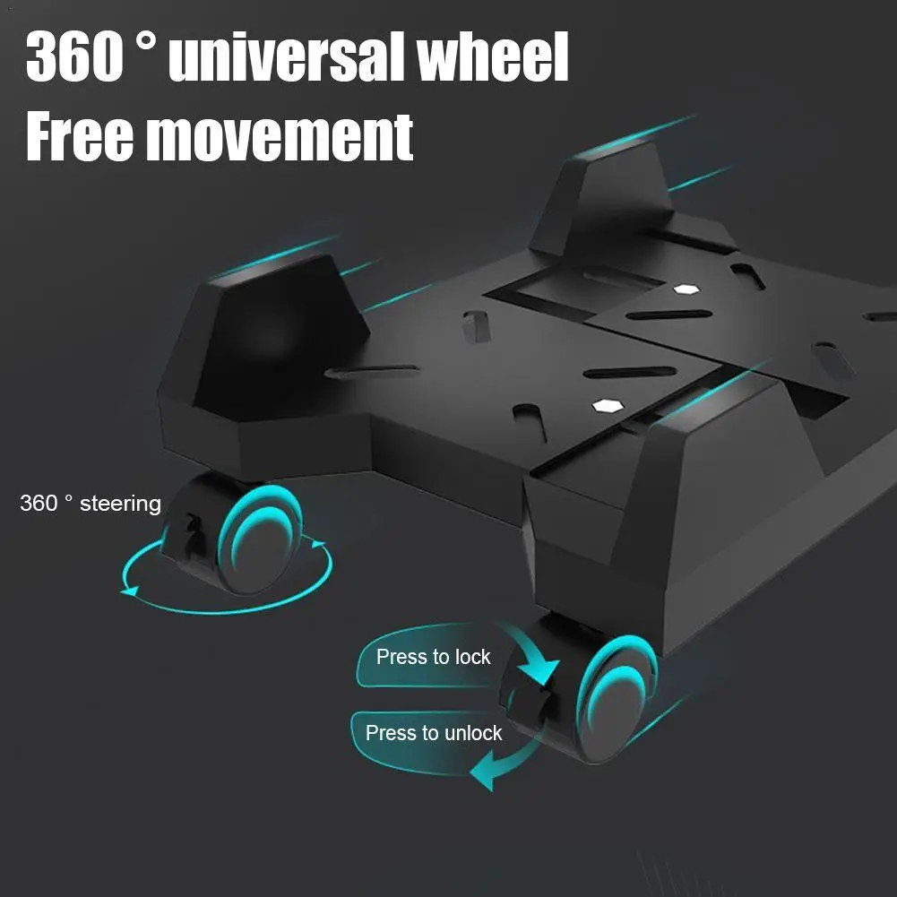 Mobile CPU Stand Desktop Computer Hosting Bracket Under Desk With Rolling Caster Wheels Computer Mainframe Rack For Home Office