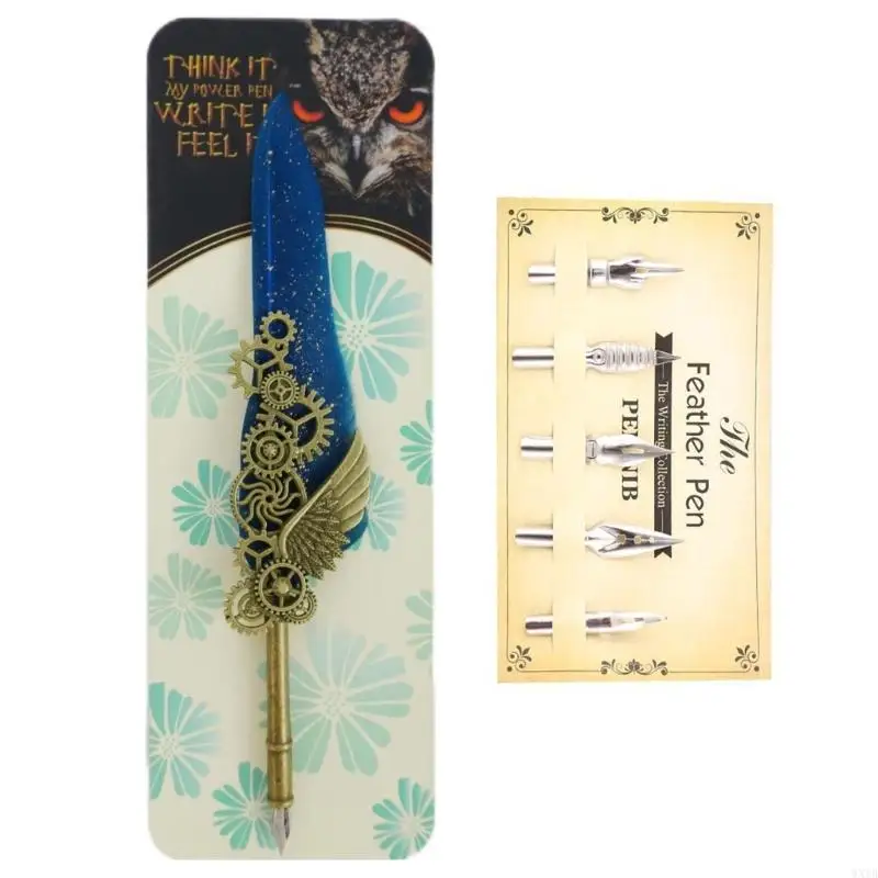 Retro Metal Engraved Dip Pen Set For Beginner Enthusiasts