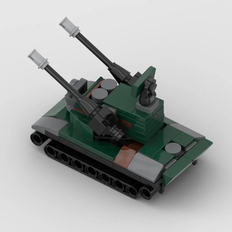 Modelo de tanque de defensa aérea, serie militar de guepardo, bloques de construcción MOC, juguetes educativos ensamblados para niños, adornos de escritorio