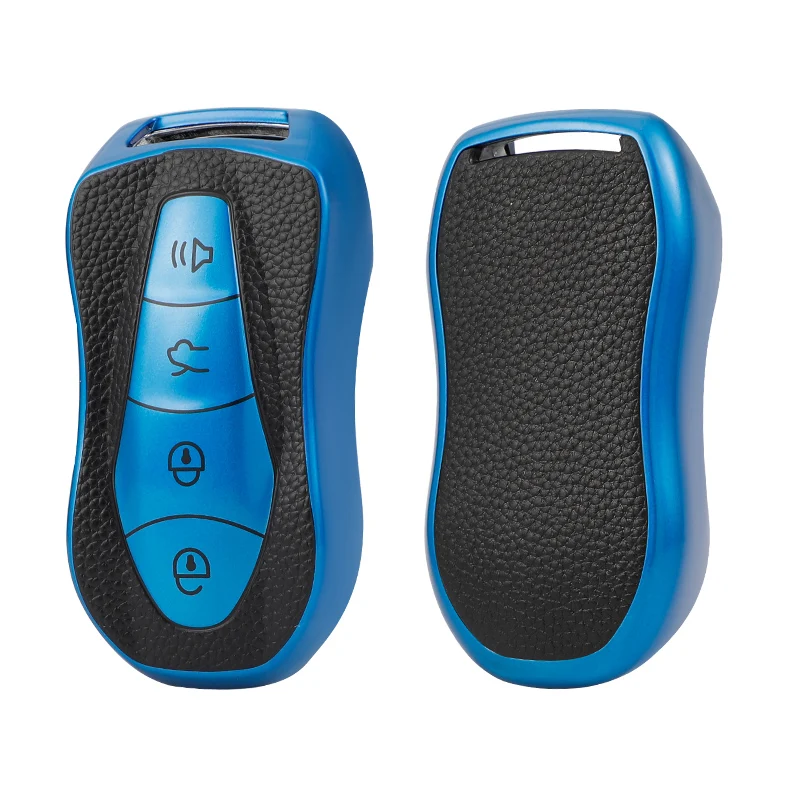 TPU Leather Car Key Case Cover Protector Fob For Geely Atlas Pro Boyue Tugella Azkarra FY11 Emgrand GS X6 SUV EC7 Keychain