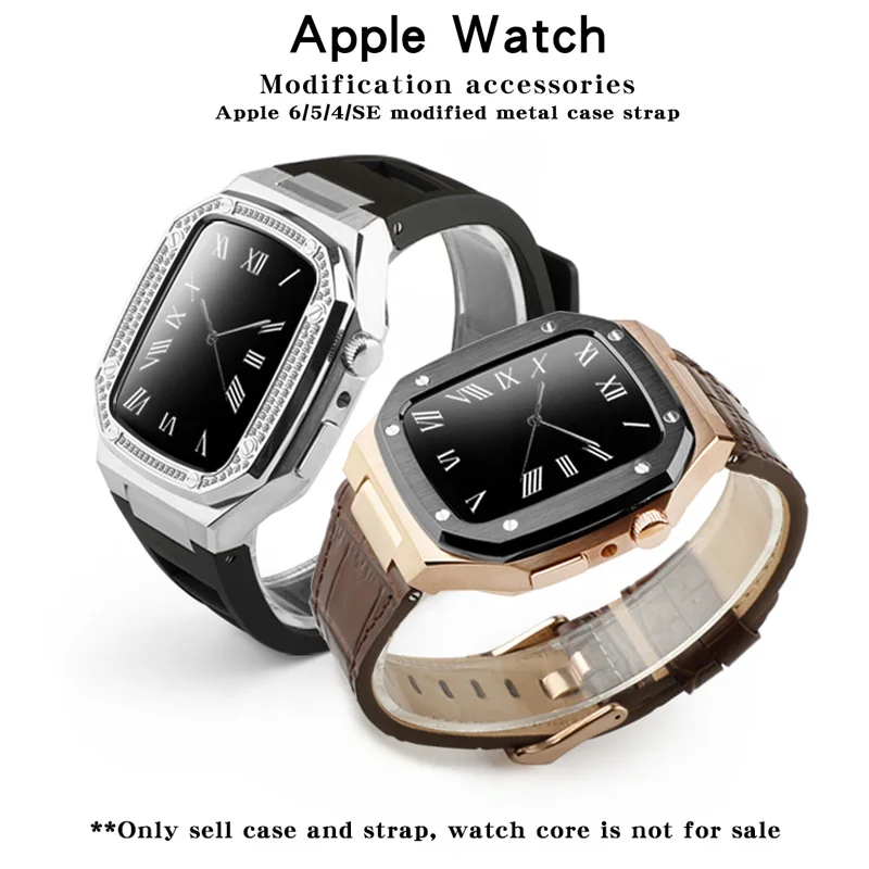 

Совместим с металлическим корпусом часов Apple Watch 8, IWatch 7, 654SE, спортивным модифицированным ремешком из нержавеющей стали с резиновыми вставками.