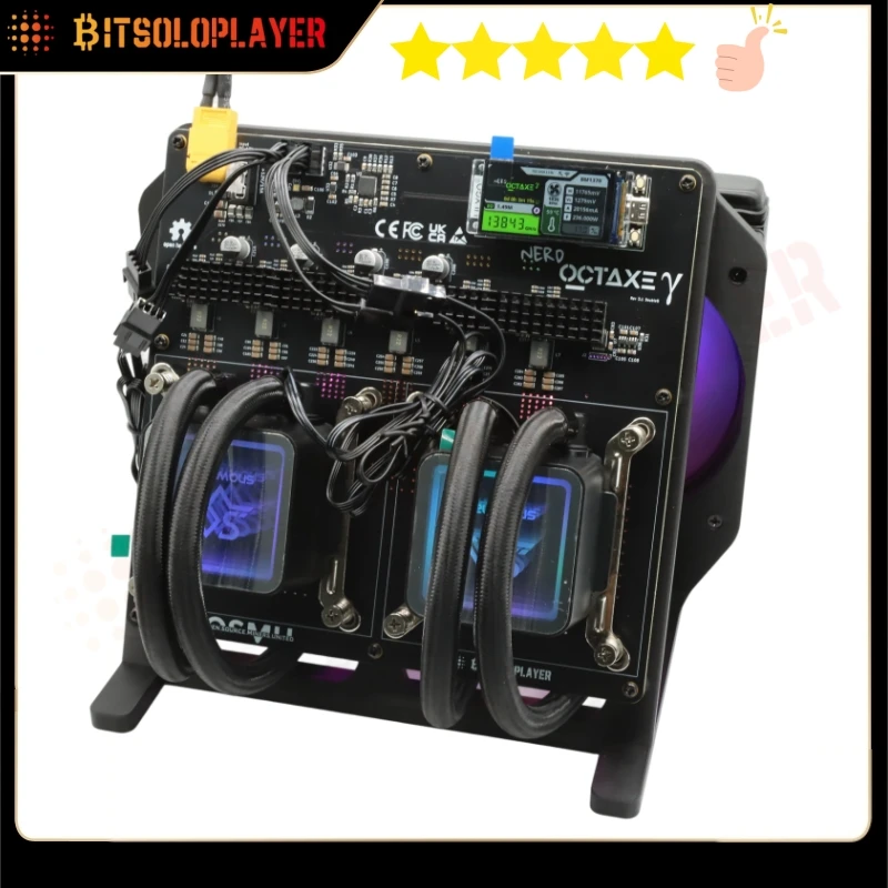 Nouveau NerdOctaxe Rev3.1 Hydro 13.8Th/s 230W, mineur Bitcoin solo, pour usage domestique, haute efficacité, avec alimentation Mean Well