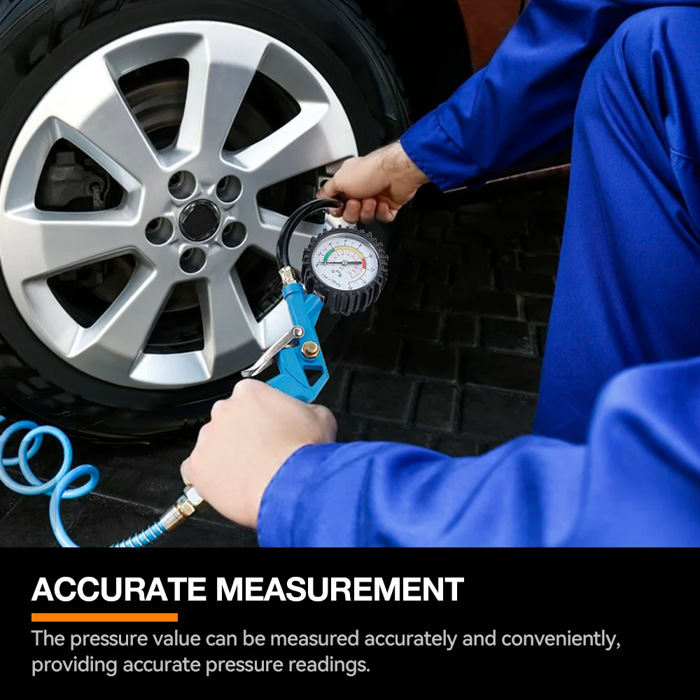 Pistolet de pression de pneu bleu, pistolet de pression de pneu de voiture professionnel 3 en 1,pistolet de pression de pneu 0-16 Bar/0-220 Psi,outil pneumatique domestique, interface EU/JP en option, adapté aux pneus
