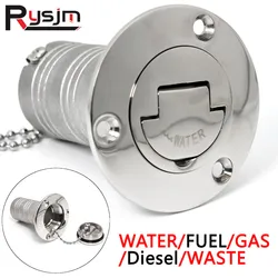 316 Stainless Steel High Mirror Polish Deck Filler 38mm 50mm GAS DIESEL FUEL WASTE WATER For Boat Yacht Deck Filler Cap