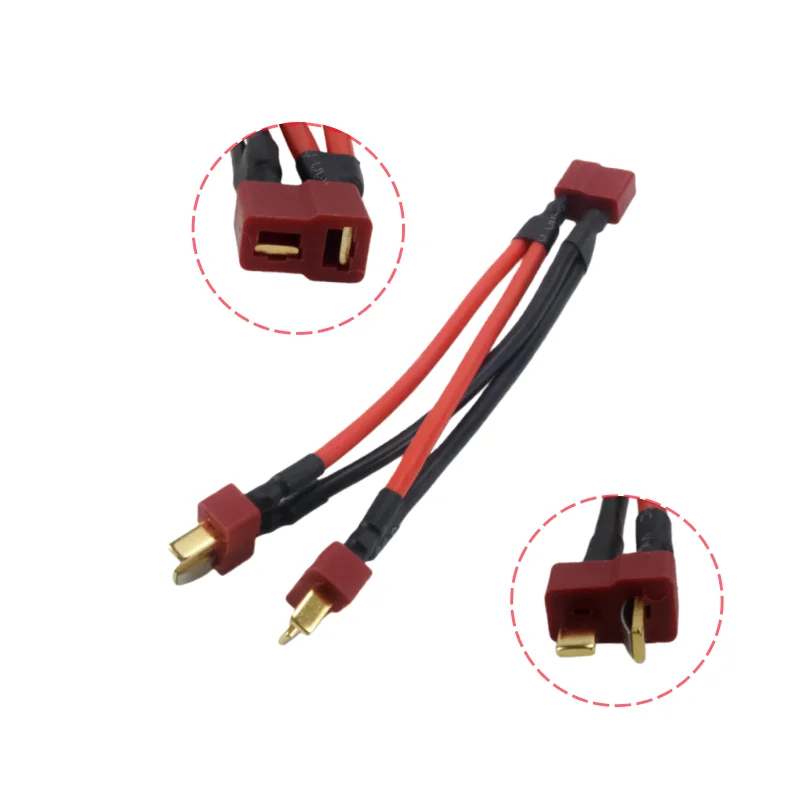 1pcs T Plug Parallelle Batterij Connector Kabel T-Plug Y Draad 14AWG 10CM Siliconen Kabel voor RC Lipo DIY Quadcopte Vaste Vleugel Model