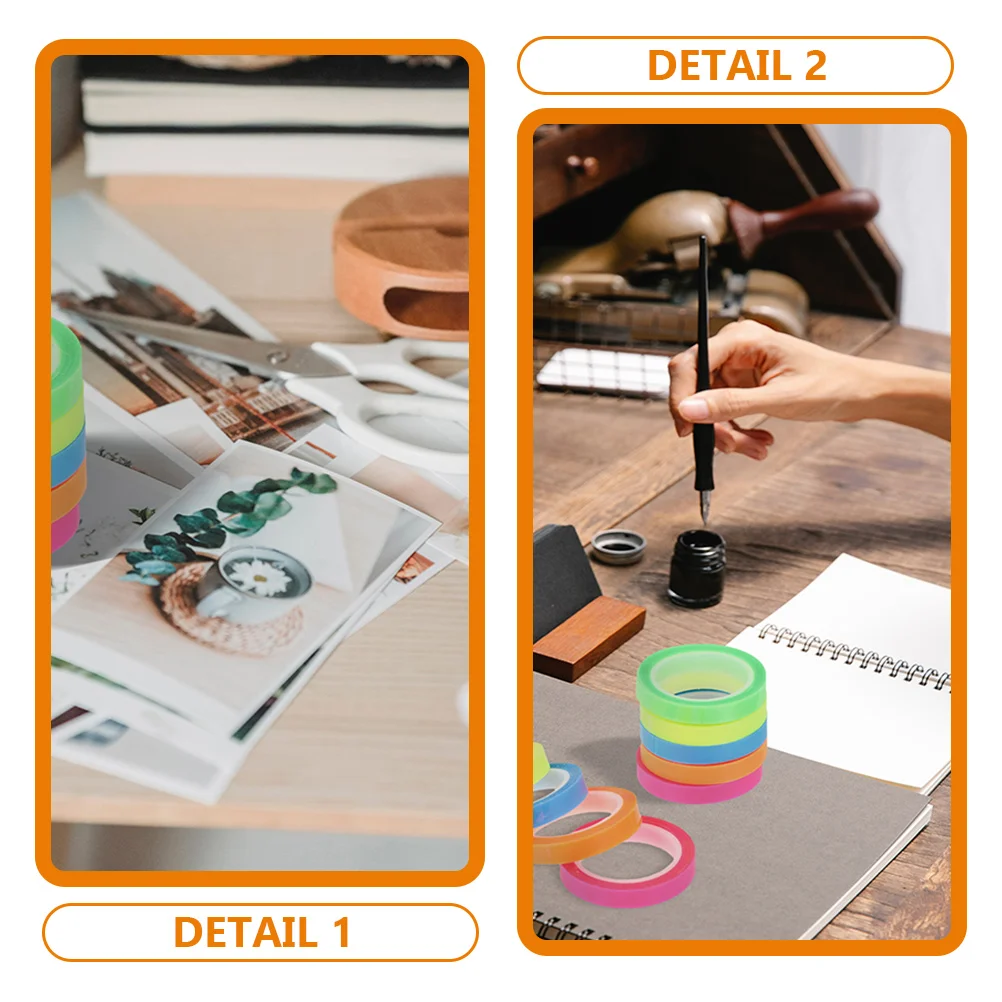 15 Rolls Clear Duct Tape Waterproof Index Sticker Fluorescence Highlighters for Annotating Books Nurse Labels