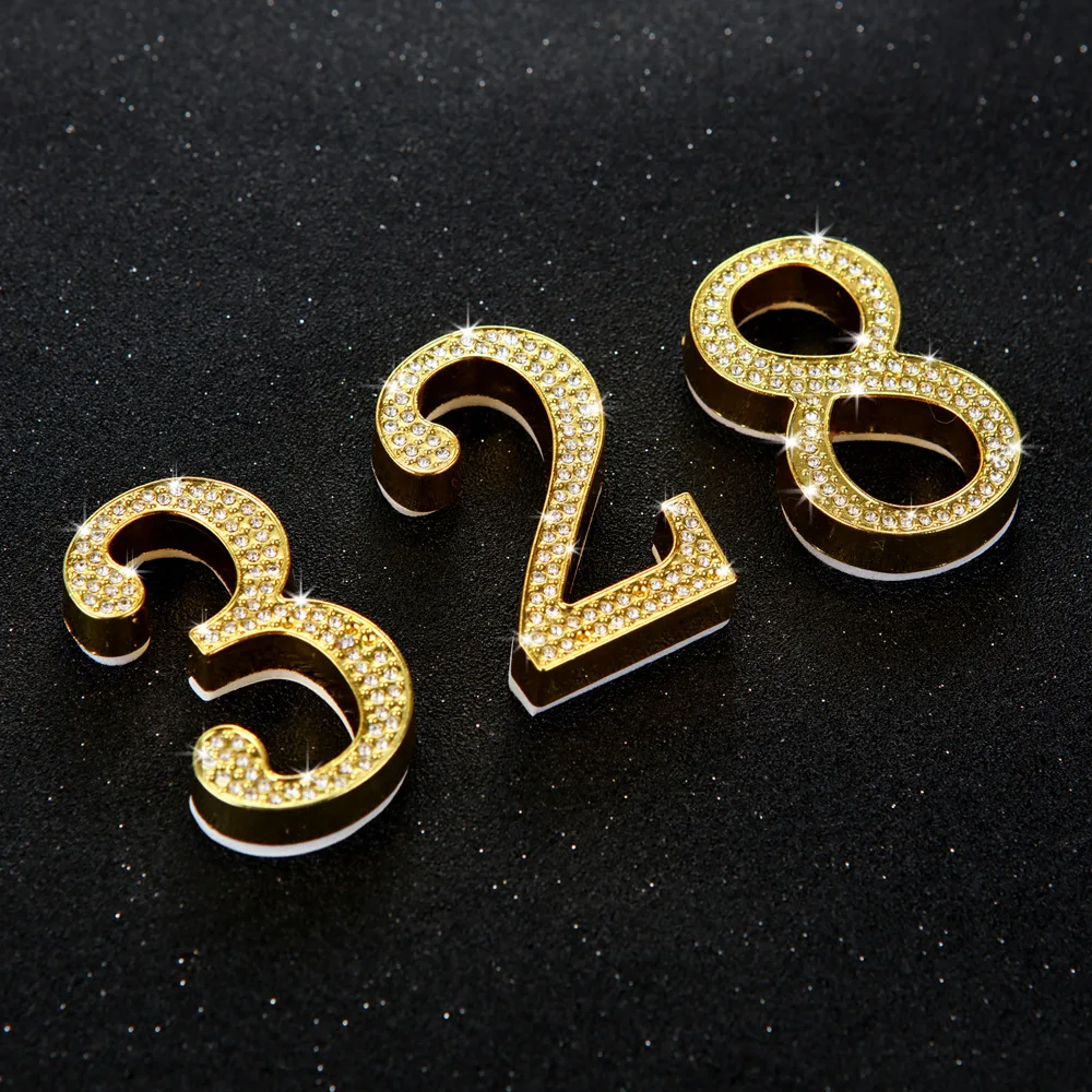 0123456789 gold silver Door Number Modern Plaque House Number Hotel Door Address Digits Sticker Plate Sign