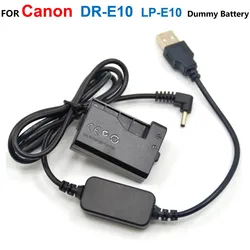 DR-E10 LP-E10 Dummy Battery+5V USB Power Cable Adapter For Canon EOS 1500D 2000D 3000D Kiss X50 X70 X80 X90 Rebel T3 T5 T6 T7