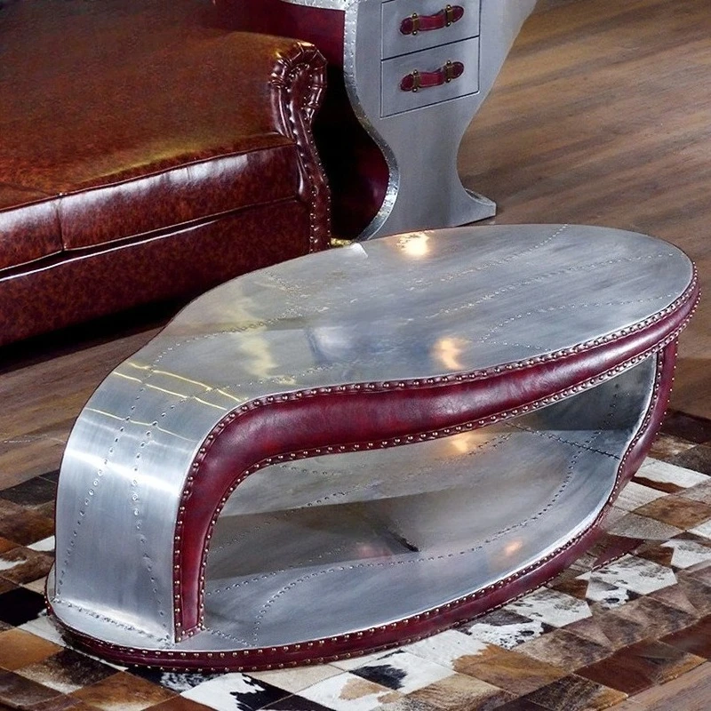 

Aluminum rivet personalized coffee table, industrial style, retro coffee table, coffee shop bar hotel club coffee table
