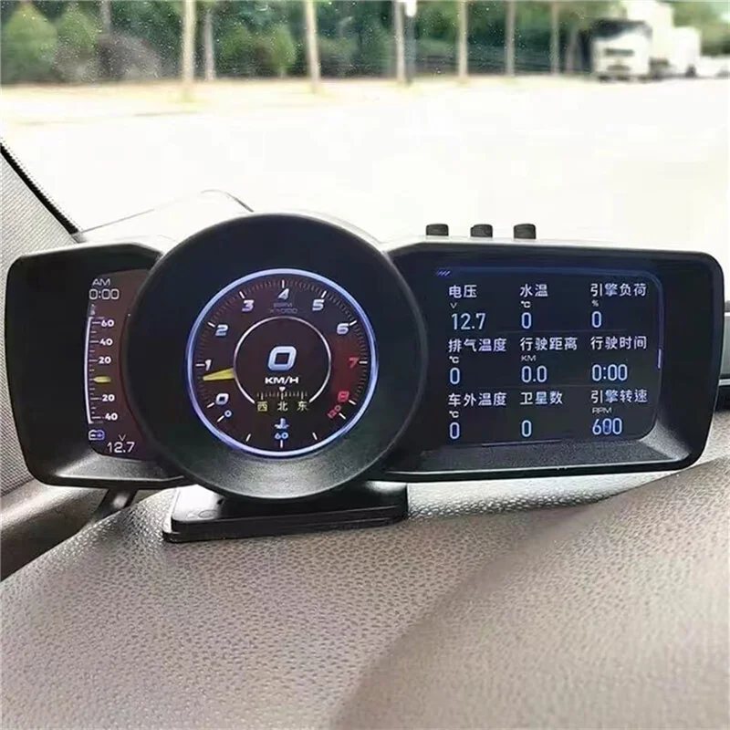 AP-7 HUD Head-Up Display OBD GPS Dual System Driving Computer LCD Computer Speedometer Universal Replacement Spare Parts-A61E