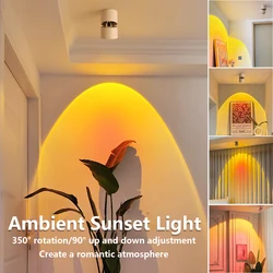 LED Sunset Spot Light Nightlights LED Rainbow Neon Night Light Projector Photography Wall Bedroom Living Room Atmosphere Light