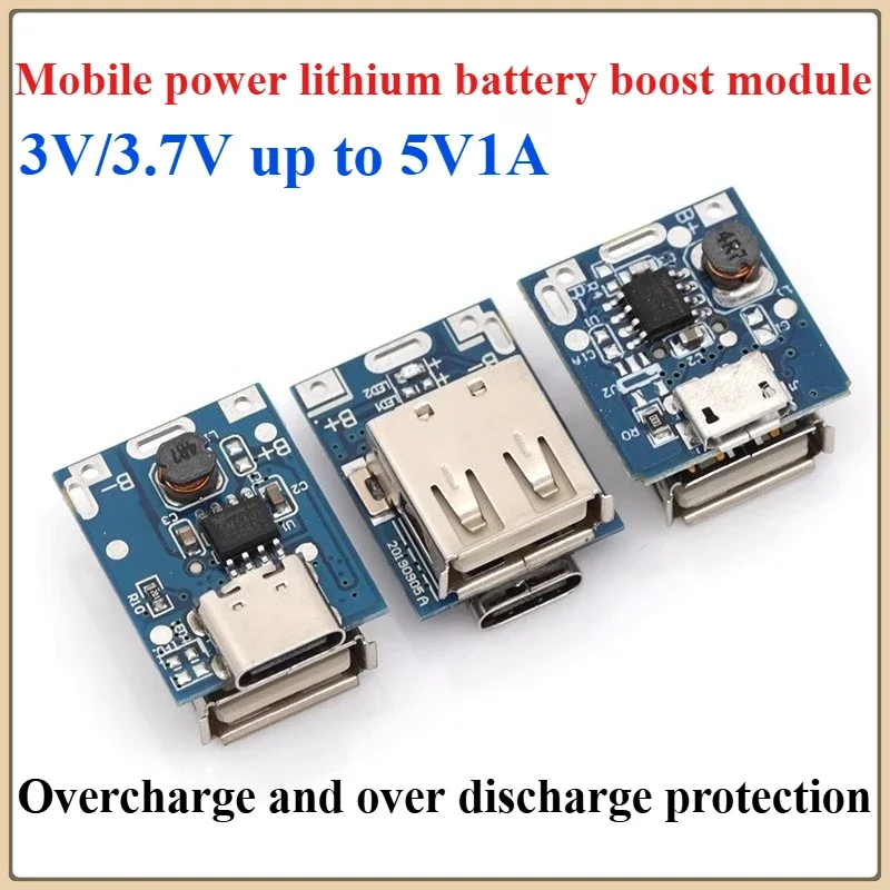 5/10Pcs Lithium battery 3V 3.7V liter 5V 1A boost board mobile power charging treasure motherboard boost charger module DIY