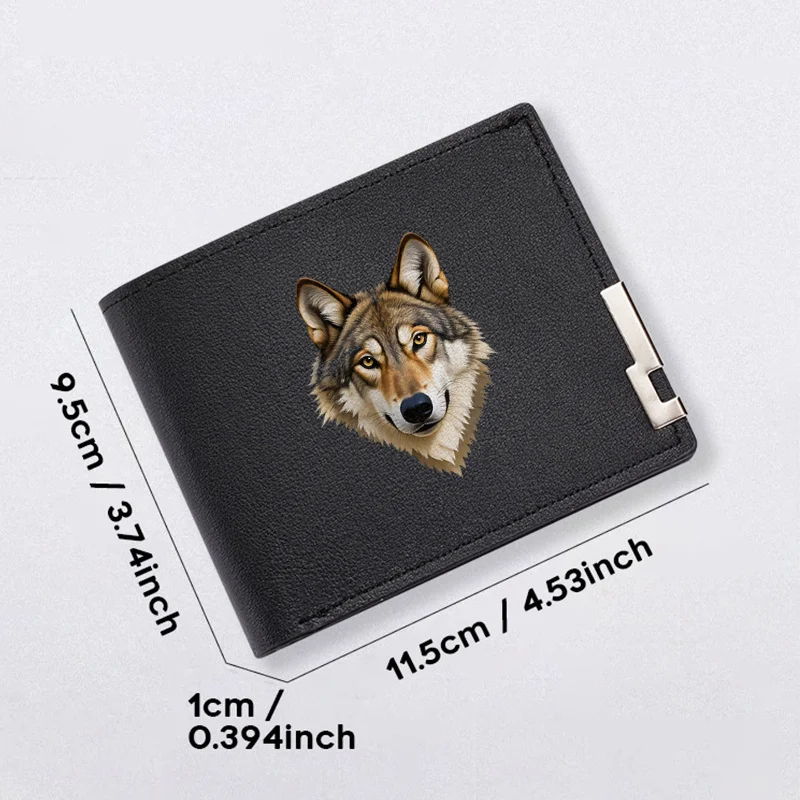 Wolf Head Design PU-Leder-Geldbörse für Herren, schmal, Business-Mode, kompakt, langlebig, leicht, für den täglichen Gebrauch