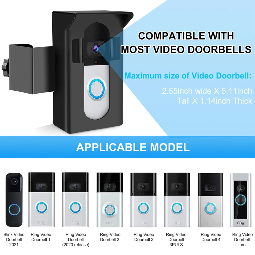 Home Anti-Theft Doorbell Mount Video Doorbell MountNo Drill Compatible with Blink Video Doorbell 2021/Ring Doorbell Accessories