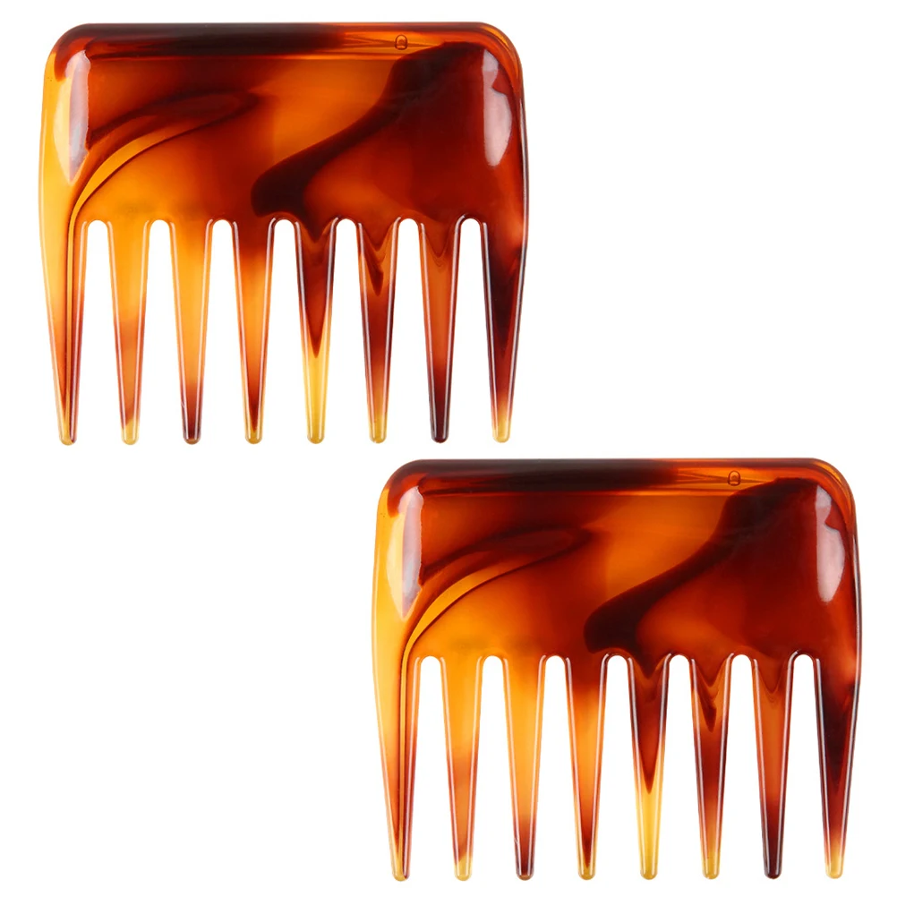 

2pcs Wide Tooth Combs Vintage Hairstyling Combs Hair Brushes Retro Wide-tooth Comb Smooth Edges Scalp Massager