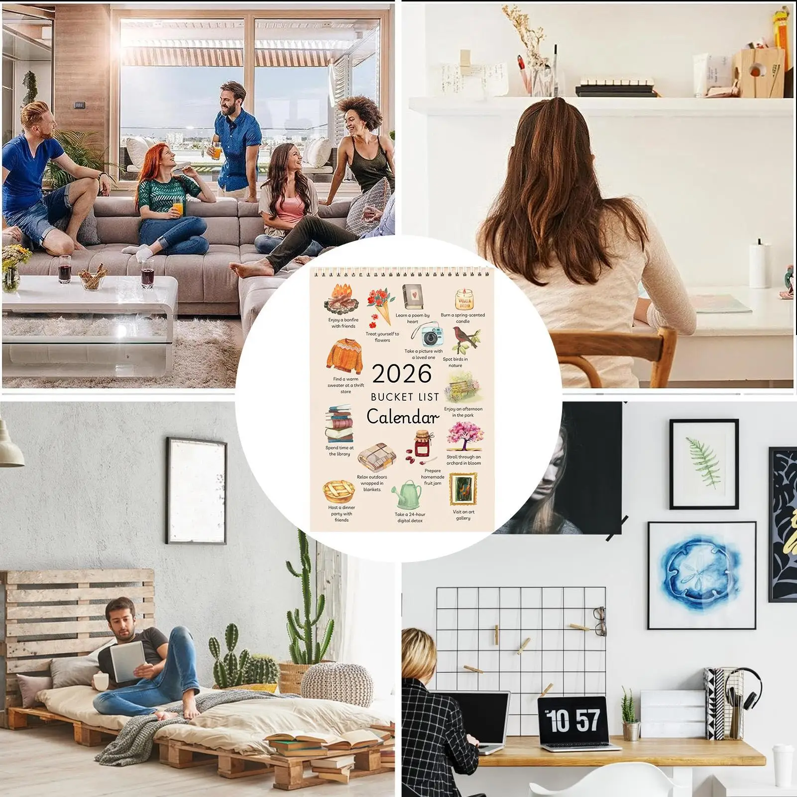 

2026 Wall Calendar With Large Blocks For New Year Countdown Notes Planning Office Home Desk Decoration Gifts