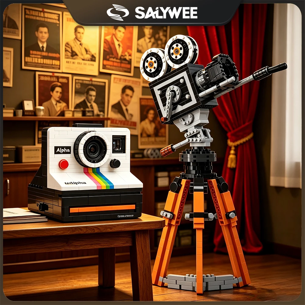 SALYWEE ABS Micro-particle Building Block Toy, Starry Night, Vintage Camera, DIY Creativel Model, Home Decoration, Birthday Gift