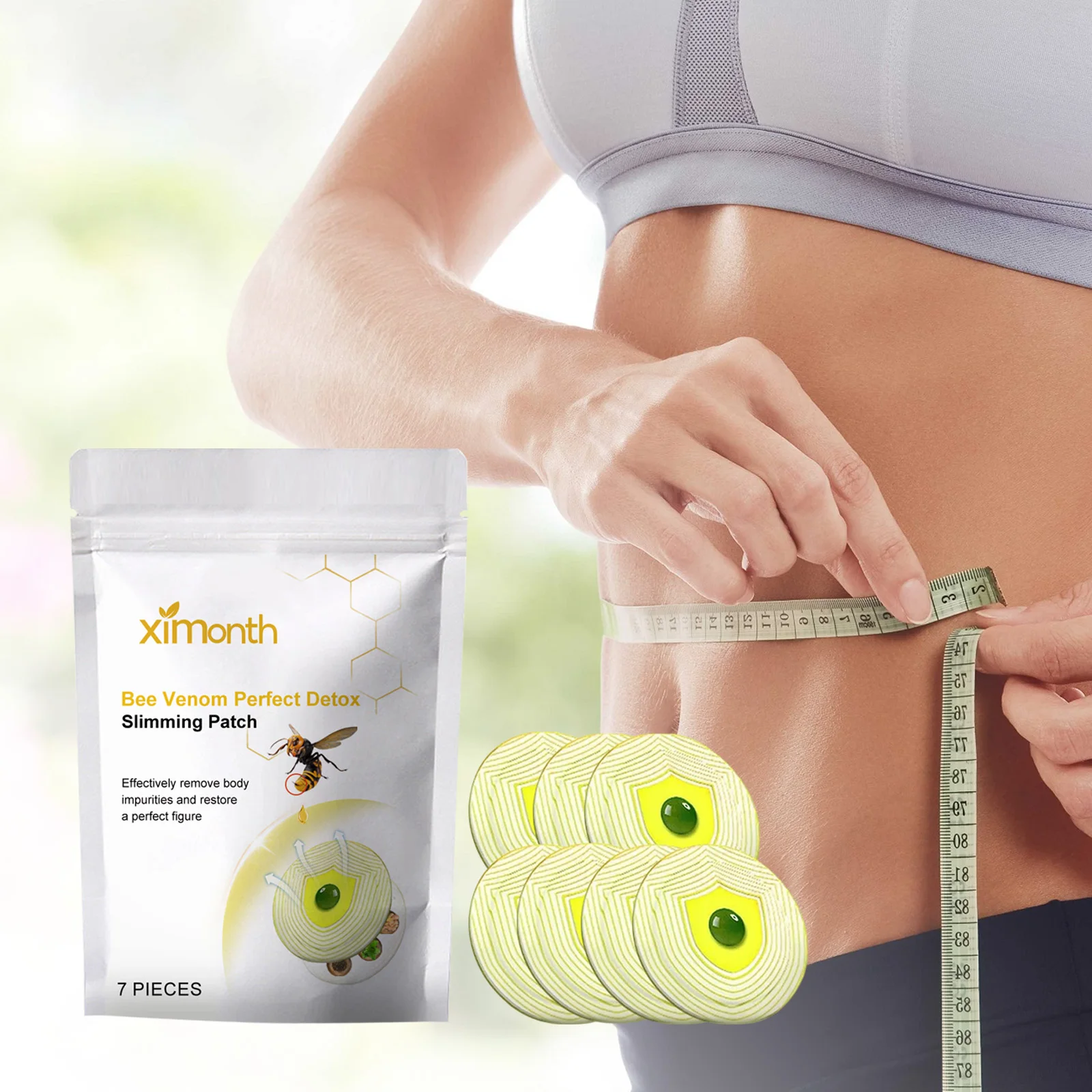 Ximonth Body Shaping Patch Lose Weight Reduce Tummy Fat Firm Belly Thigh Improve Edema Lymphatic Drainage Detox Slimming Sticker