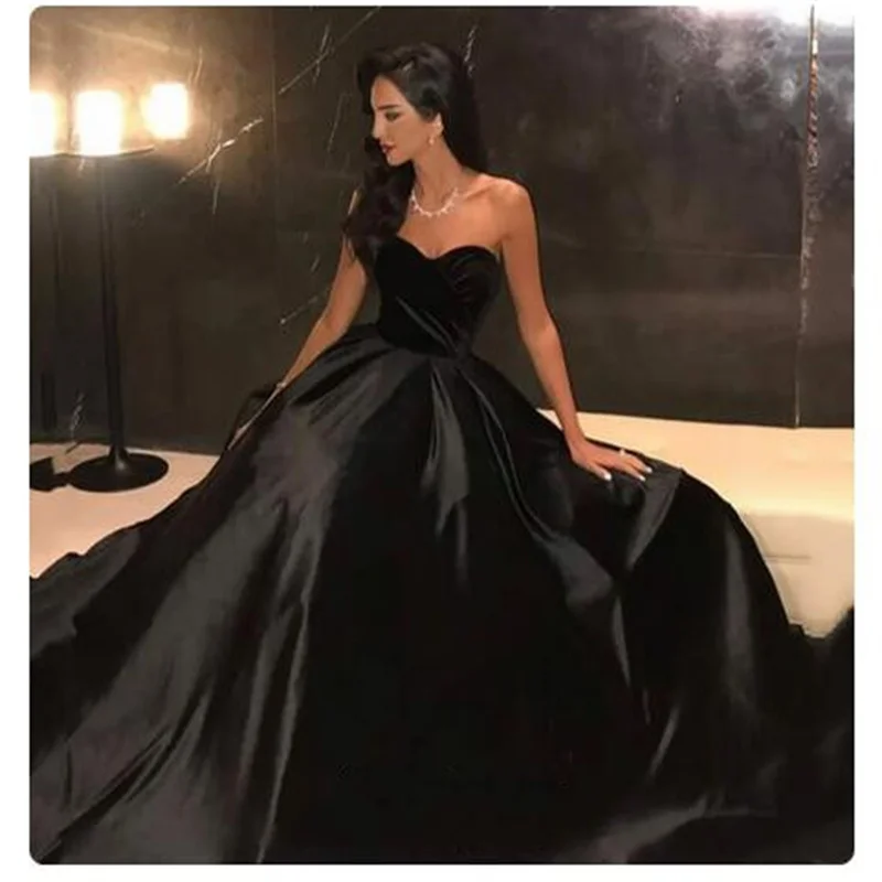 Robes de soirée sans bretelles pour femmes, ligne A, noir, robes pour occasions formelles, liquimanquer de soirée élégante, le plus chaud, 2024