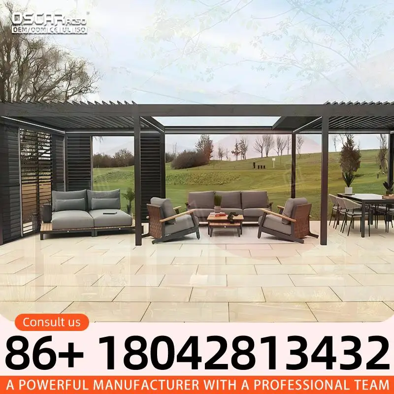 

5x8 Aluminium Bioclimatic Customizable Pergolas and Gazebos for Garden Patio and Backyard Usage pergola