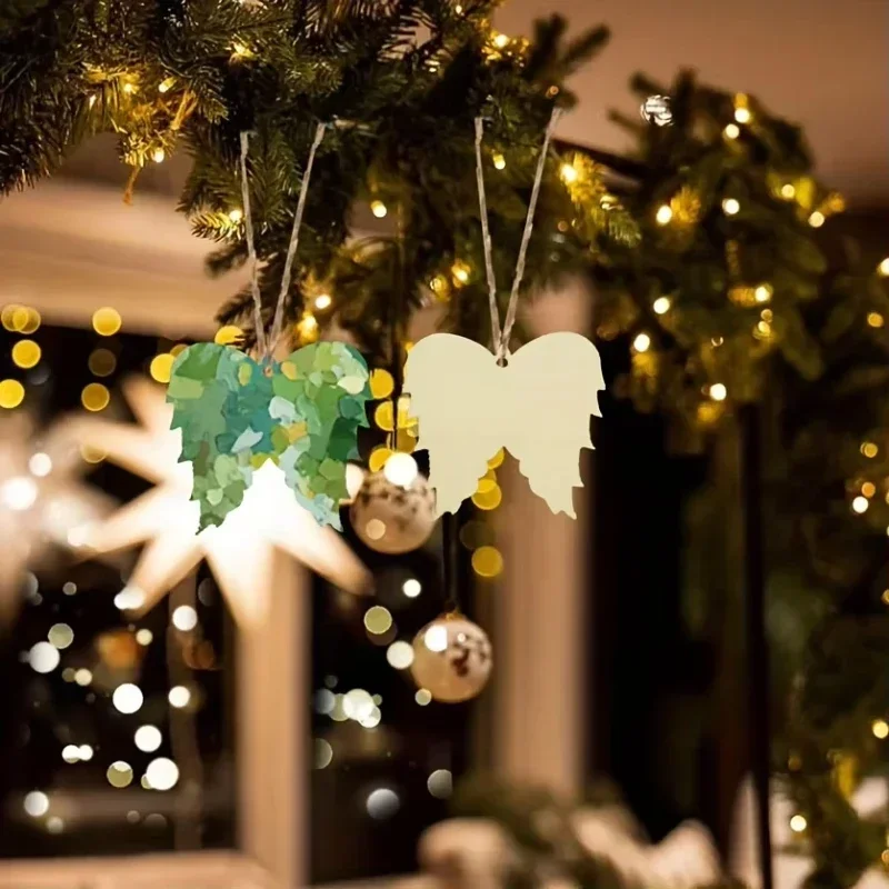 2026 new model advanced wooden angel wings ornaments, christmas xmas wood angel hanging ornaments for home craft decor