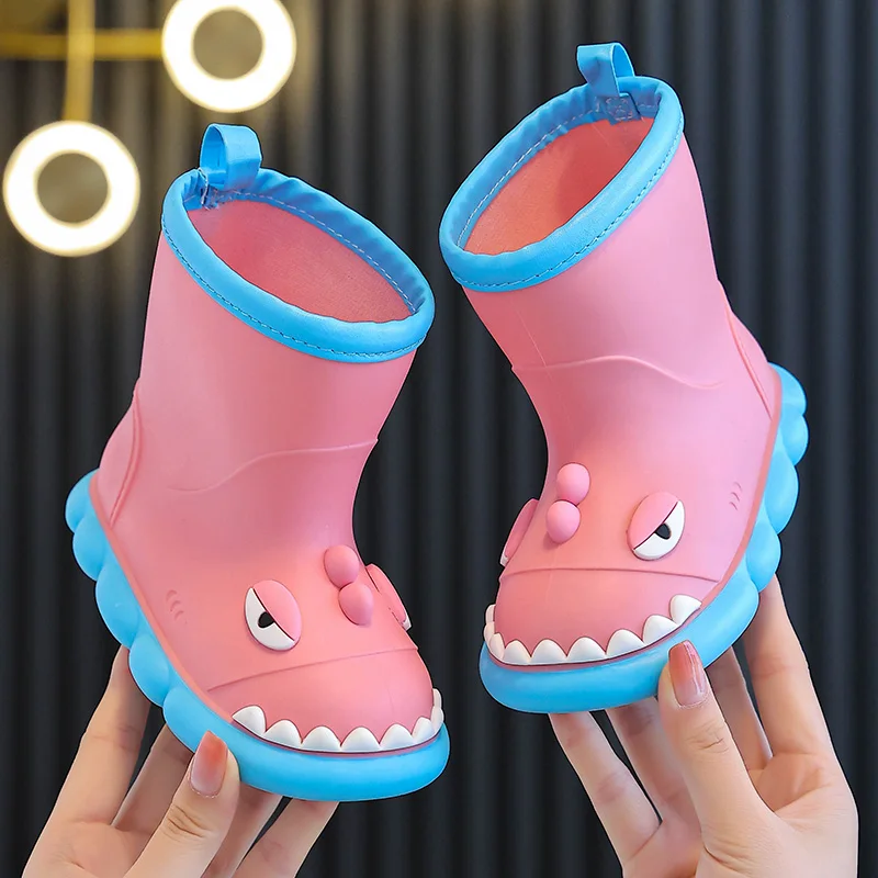 Stivali da pioggia per bambini Baby Boys Girl EVA stivali da pioggia per dinosauri all\'aperto antiscivolo per bambini scarpe impermeabili stivali da