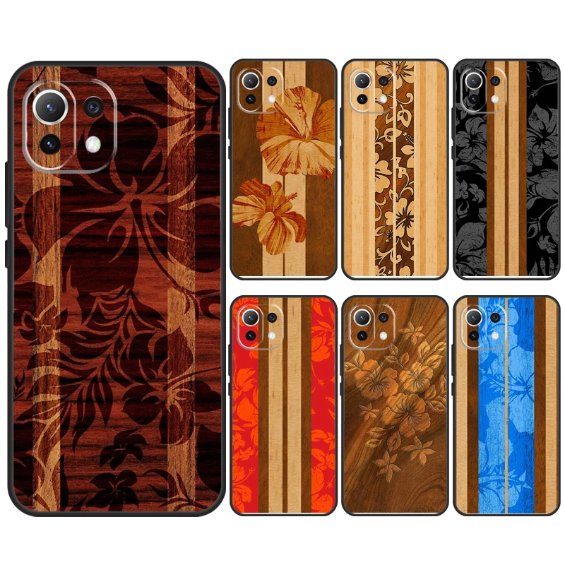 Hawaiian Faux Surfboard Case For Xiaomi 14 Pro 13 Ultra 11T 12T 13T 12 Lite POCO X6 Pro M6 X3 X4 X5 M5s F3 F5 Cover