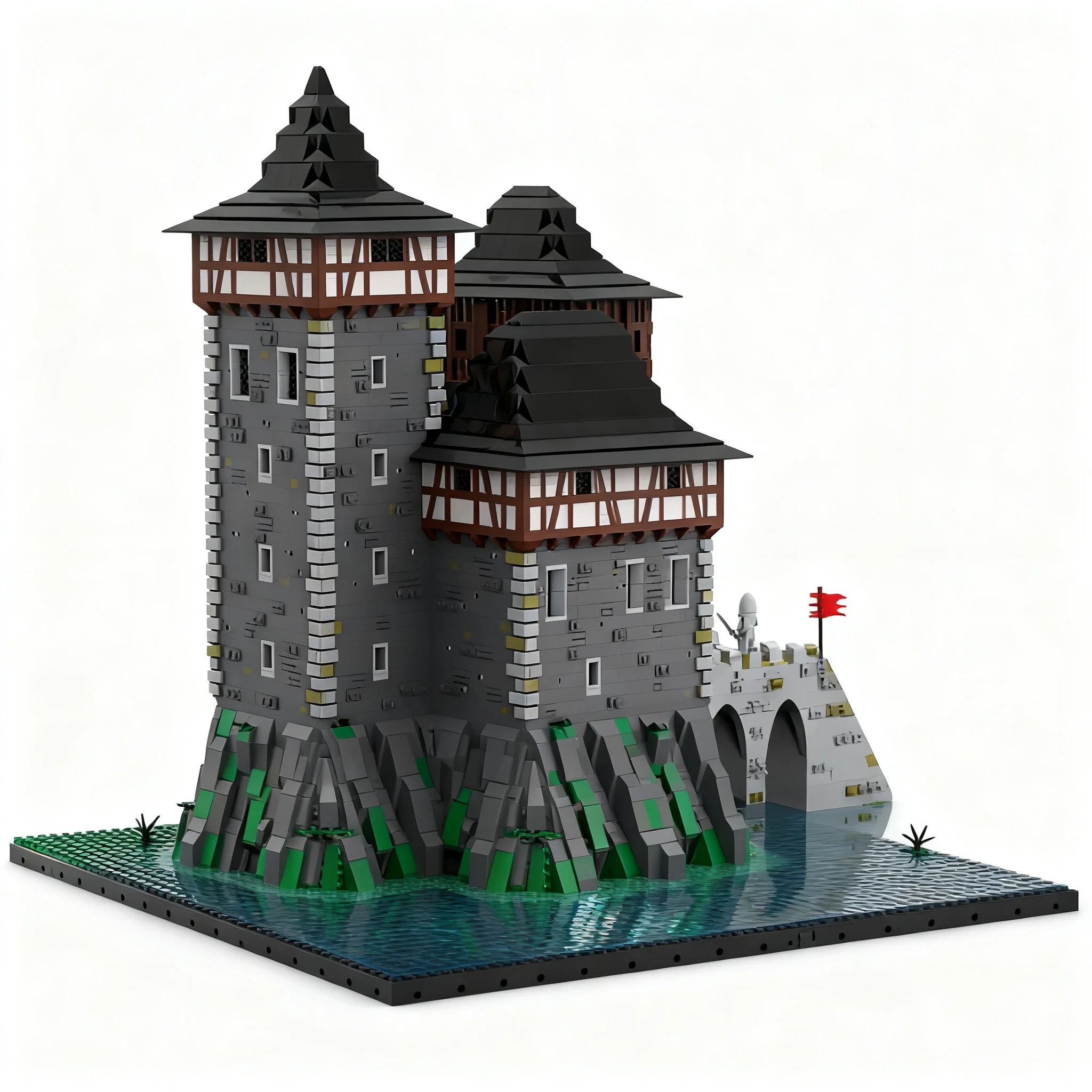12155pcs MOC Wolfpack Tower Realistic Version Remake Castle Wolfpack Model Building Blocks Construction Birthday Idea Craft Art