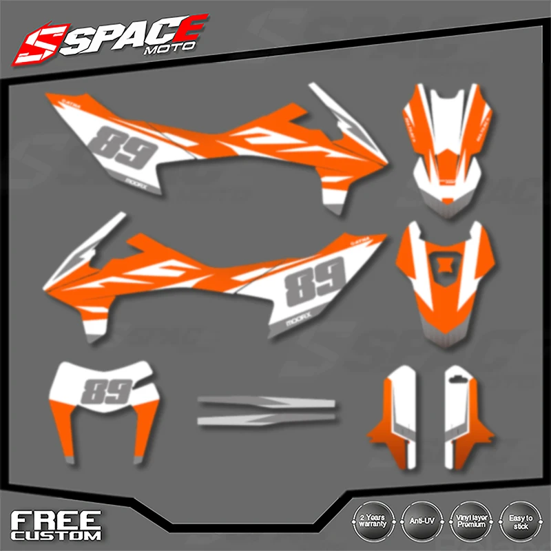 

SPACE Custom Motorcycle Graphics For KTM 2019 2021 2022 SMC-R 690 19-21 SMC-R Enduro Decal Stickers Kits 001