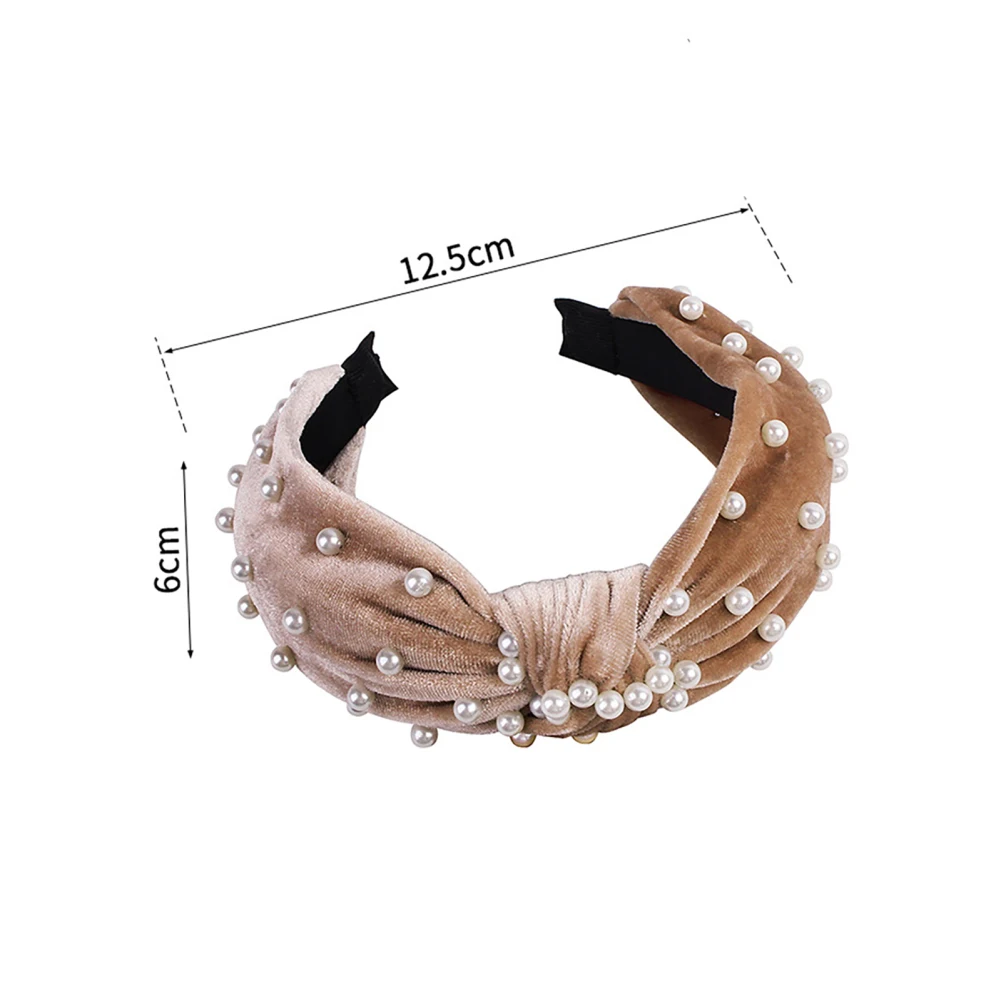 4 Pieces Pearl Knotted Headbands For Women Velvet Pearl Hair Bands For Girls Birthday Gifts Hair Clips Hair Accessories