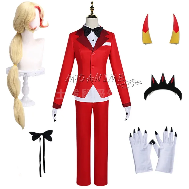 Game Hazbin Charlie Momningstar Cosplay Anime Hotel Charlie Morningstar Cosplay Wig Long Heat Resistant Synthetic Hair Halloween