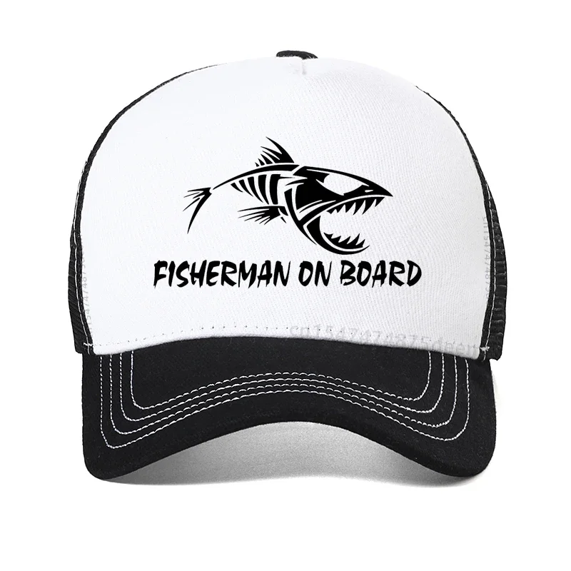 Fashion Fish Bone men Baseball Cap outdoors fishing Luya hat Summer Hunting and fishing Trucker hats visor Breathable caps