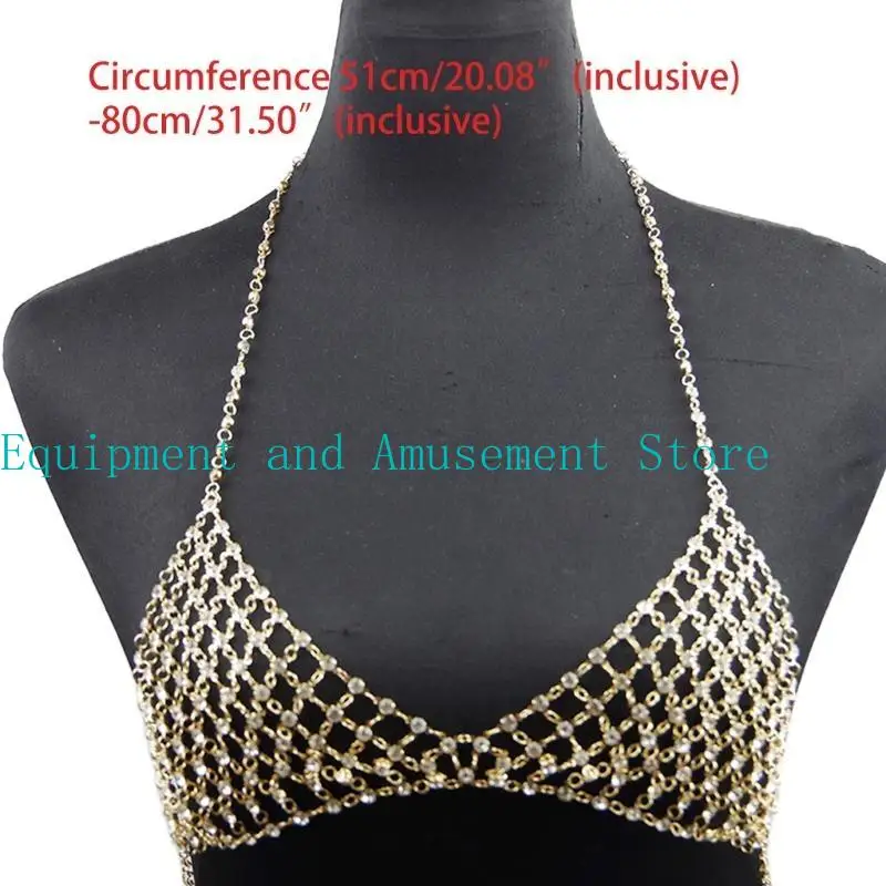 Y1uc Vacation Leisure Nightclub Catena toracica Body Artificiale Diamond Crystal Chain Top Reggy Catena