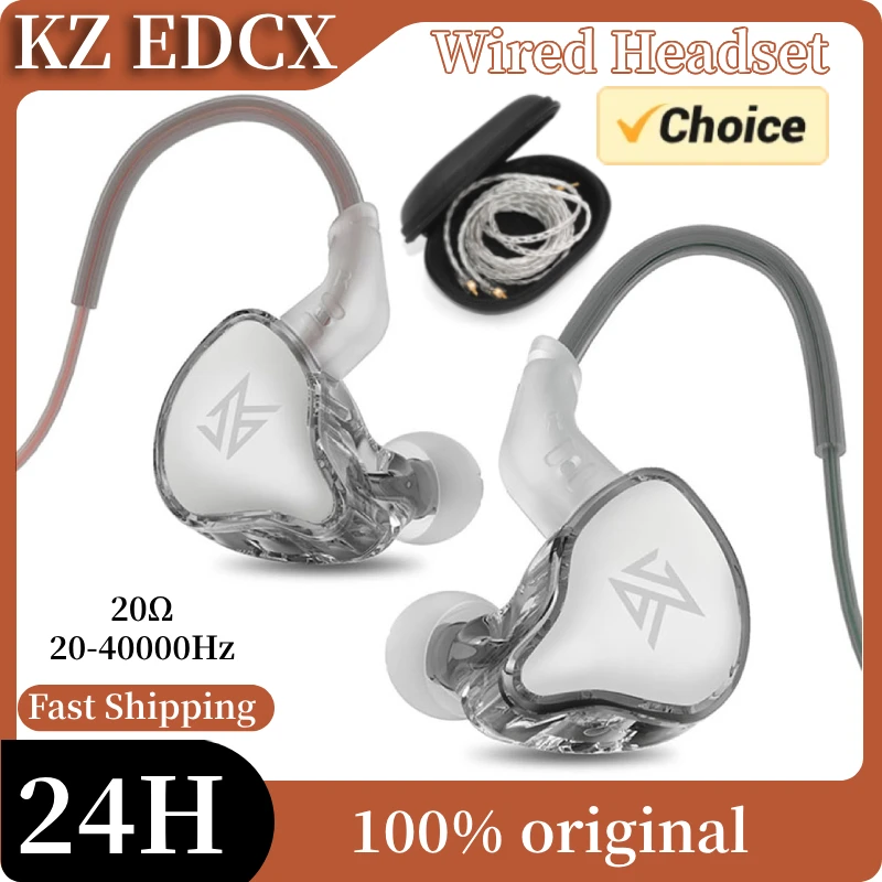 KZ EDCX In Ear Headphones Wired Headphone Dynamic Noise Cancelling 3.5mm Plug Stereo Earbuds for Music Sport Game