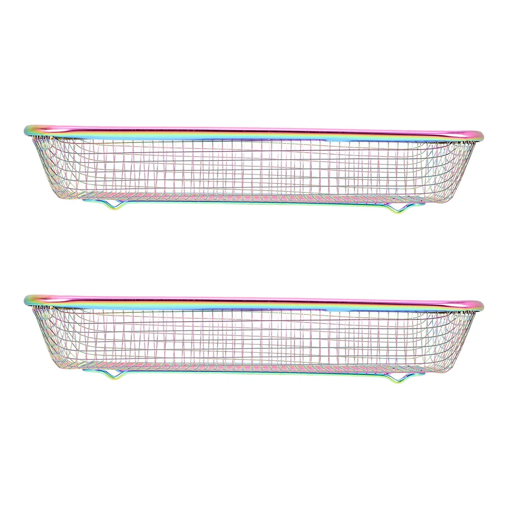 

2 Pcs Stainless Steel Chopsticks Basket Utensil Container Cutlery Metal Holder Storage Containers
