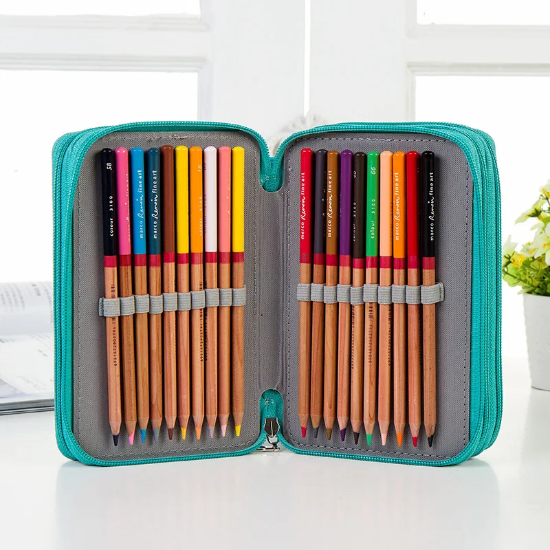 Geheimnis Garten 72 Löcher Tragbare Blei Bleistift Fall Große Kapazität Vier Schicht Zeichnung Stift Tasche Kinder Multifunktions Briefpapier Pouch