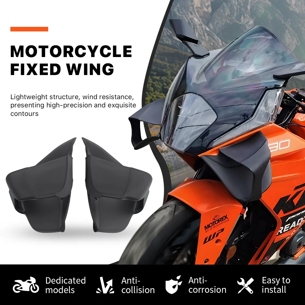 Motorcycle Front Aerodynamic Fixed Wing Modified Spoiler For KTM RC390 RC 390 2022-2024 Wing Aileron Side Winglet Fairing Kit