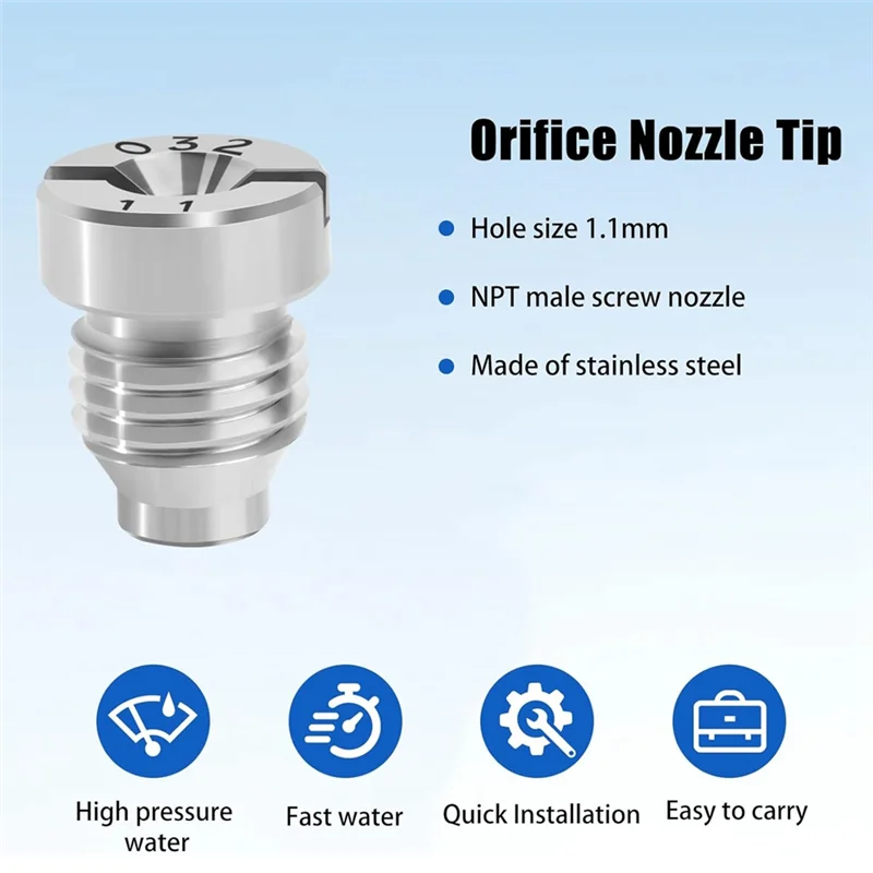 HRBAJ-Foam Cannon Orifice Nozzle und Foam Maker Meshes Kit für Foam Cannon Ersatzfaden-Düsenspitzen und Netzfilter