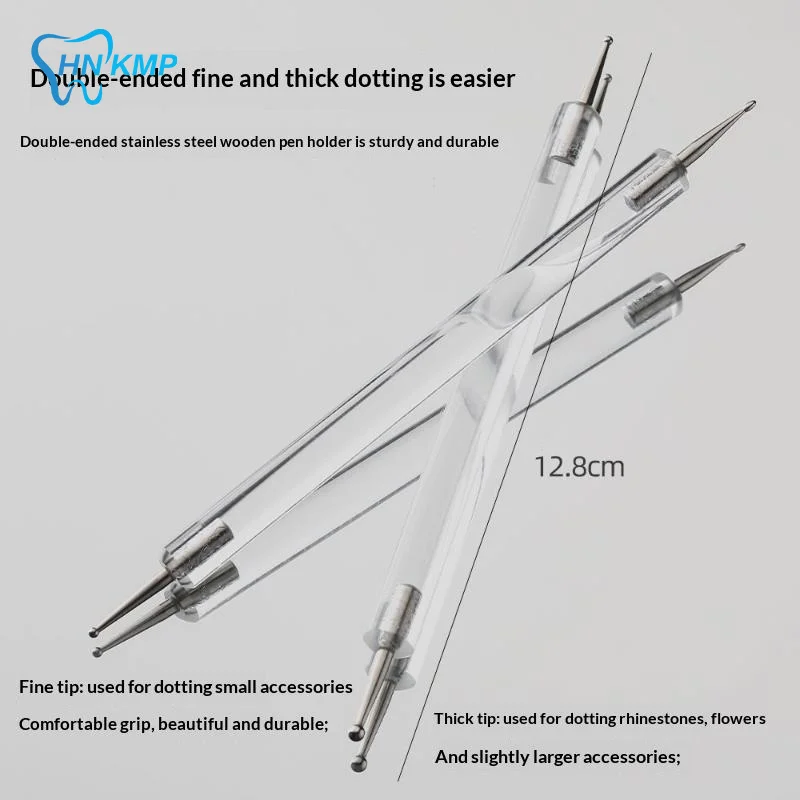 5Pcs Dual-ended Nail Art Dotting Pen Different Tips Rhinestone Picker Dotting Pen Nail Liner Dotting Tools For DIY Decoration