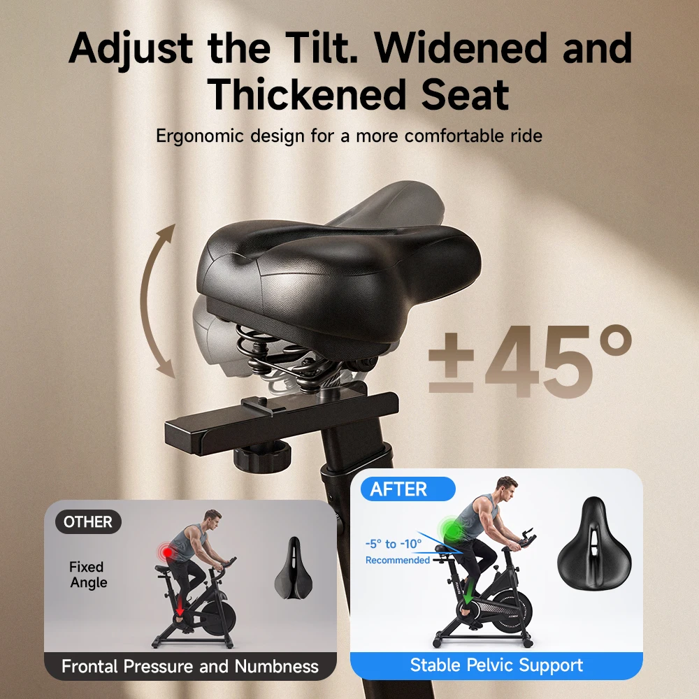 Formill DC001A & DC002A – magnetisches, stationäres Heimtrainer-Fahrrad, Indoor-Cycling-Fahrrad mit 8 kg schwerem Schwungrad, LCD-Monitor, verstellbarer Sitz und Tablet-Halterung für das Training im eigenen Fitnessraum. – Detail 20