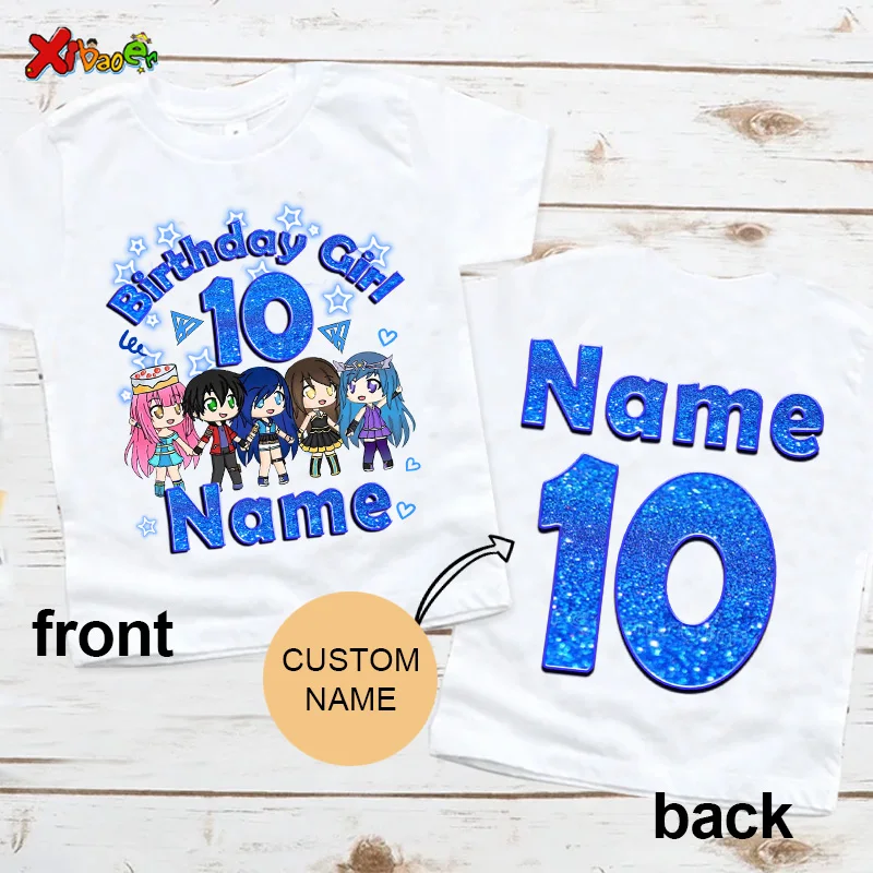 

Birthday Girl T Shirt Party Outfits for Kids Custom Name Shirts Baby Girl Clothes1st 2nd 4 9Years Clothing Cute T-shirt Clothes