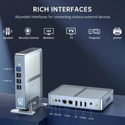 Topton Industrial Mini PC 12th Gen Intel N100 Windows 11 Pro 3*Storage Desktop Computer 3*4K 2*HDMI DP Display Firewall Router