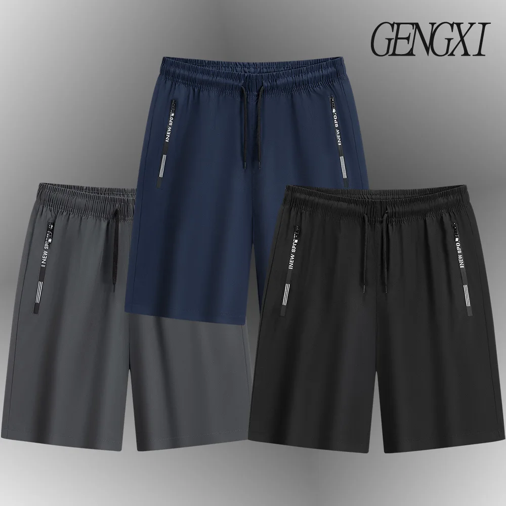 

Новый Мужской Большой Размер Ледяной Шелк Прохладный Чувствуя Быстро Сухой Шорты Фитнес Спорт Досуг Брюки Удобные Дышащие Свободные Пляжные Брюки Открытый