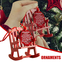 Christmas In Heaven Memorial Ornament Mini Wooden Rocking Chair with Meaningful For Christmas In Heaven